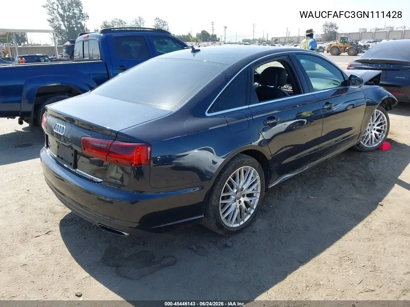 2016 Audi A6 2.0T Premium VIN: WAUCFAFC3GN111428 Lot: 45446143