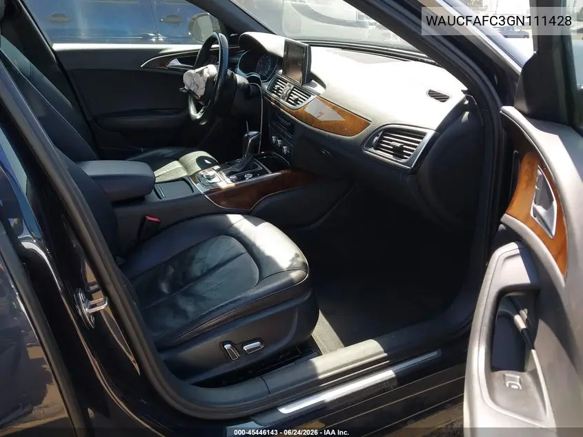 2016 Audi A6 2.0T Premium VIN: WAUCFAFC3GN111428 Lot: 45446143