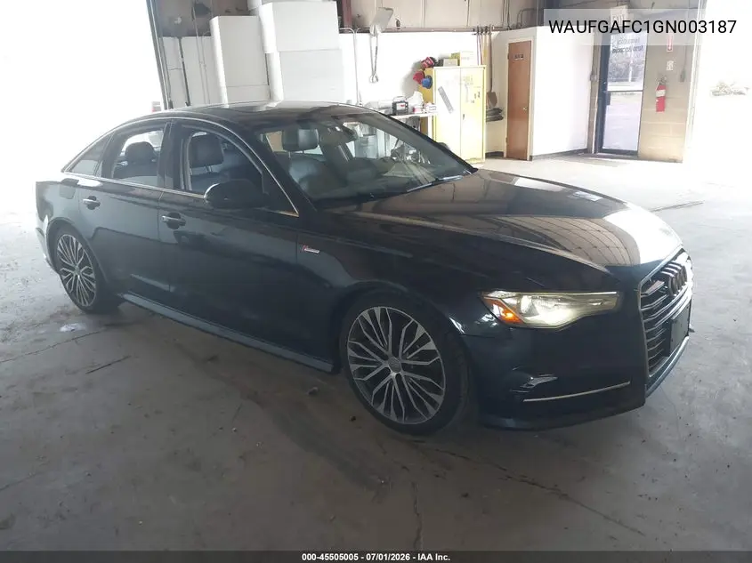 2016 Audi A6 3.0T Premium Plus VIN: WAUFGAFC1GN003187 Lot: 45505005