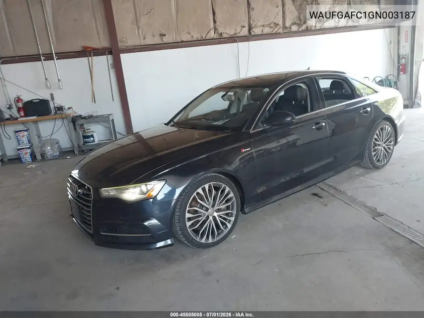 2016 Audi A6 3.0T Premium Plus VIN: WAUFGAFC1GN003187 Lot: 45505005