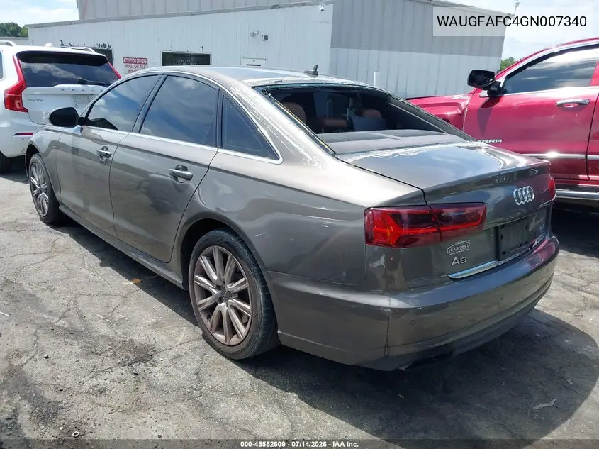 2016 Audi A6 2.0T Premium Plus VIN: WAUGFAFC4GN007340 Lot: 45552609