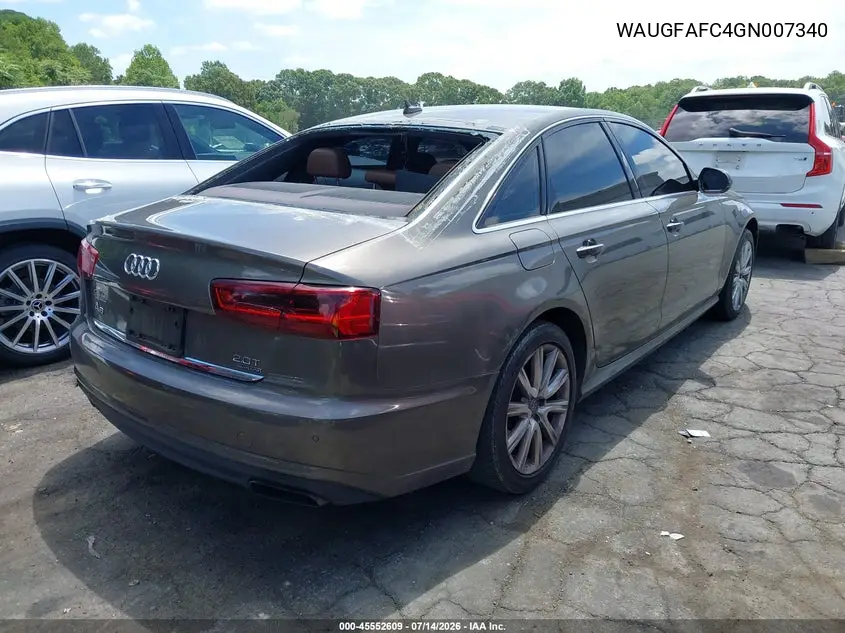 2016 Audi A6 2.0T Premium Plus VIN: WAUGFAFC4GN007340 Lot: 45552609