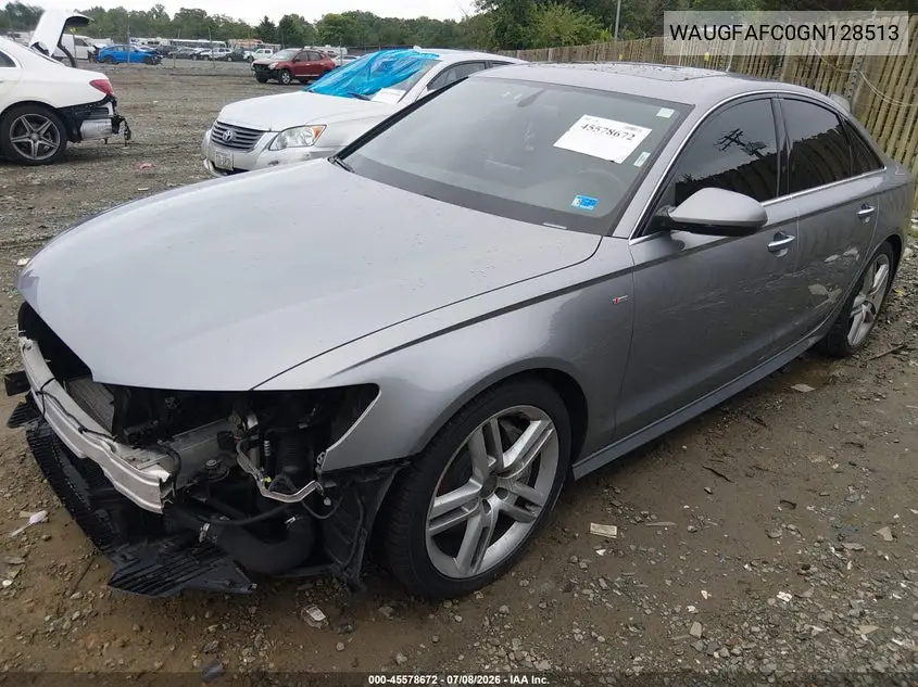 2016 Audi A6 2.0T Premium Plus VIN: WAUGFAFC0GN128513 Lot: 45578672