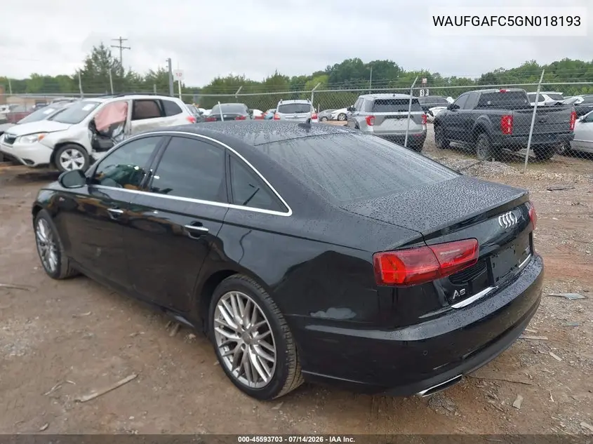 2016 Audi A6 3.0T Premium Plus VIN: WAUFGAFC5GN018193 Lot: 45593703