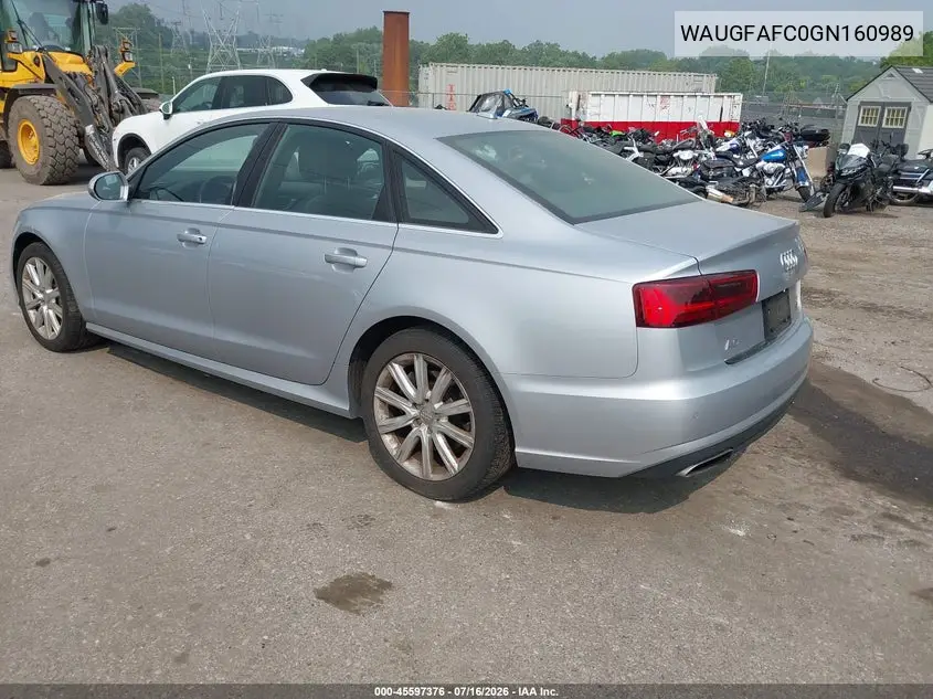 2016 Audi A6 2.0T Premium Plus VIN: WAUGFAFC0GN160989 Lot: 45597376