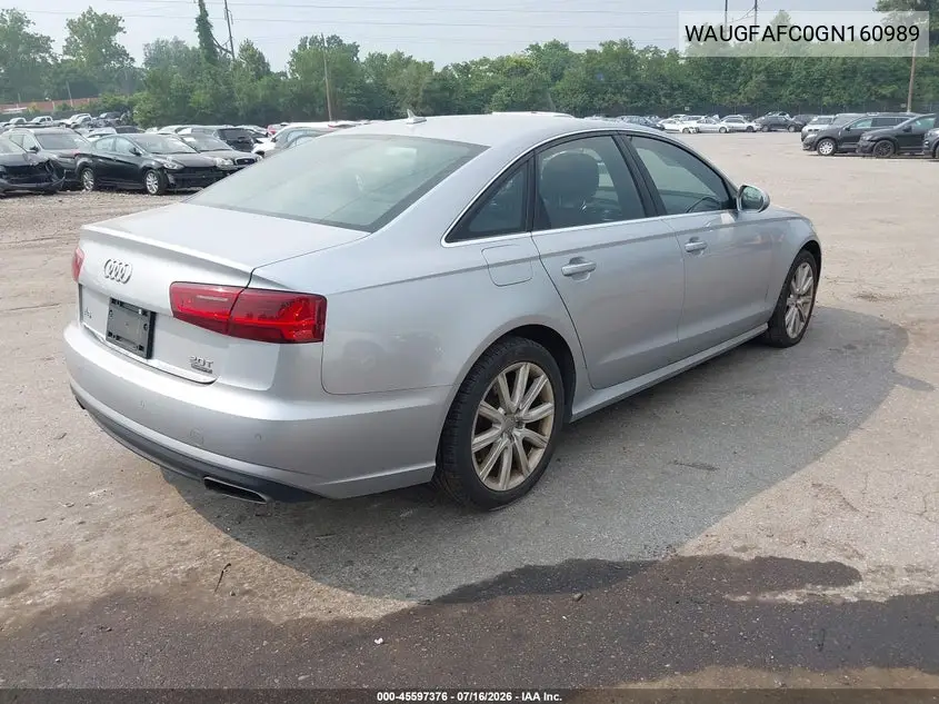 2016 Audi A6 2.0T Premium Plus VIN: WAUGFAFC0GN160989 Lot: 45597376