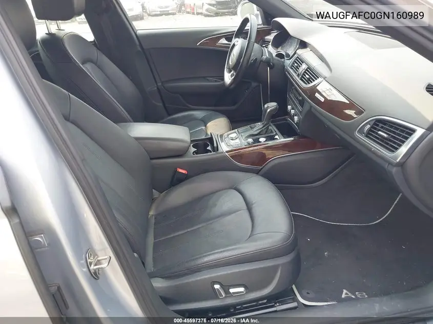 2016 Audi A6 2.0T Premium Plus VIN: WAUGFAFC0GN160989 Lot: 45597376