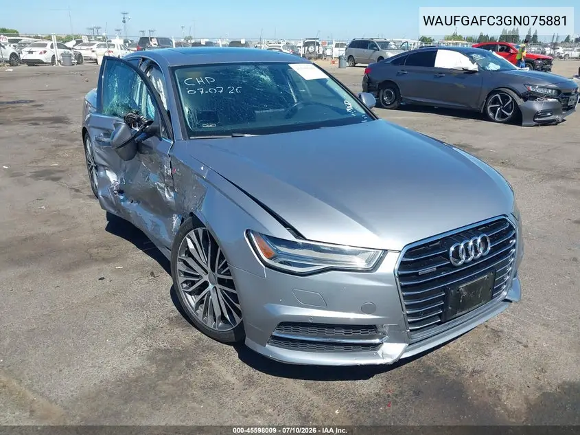 2016 Audi A6 3.0T Premium Plus VIN: WAUFGAFC3GN075881 Lot: 45598009