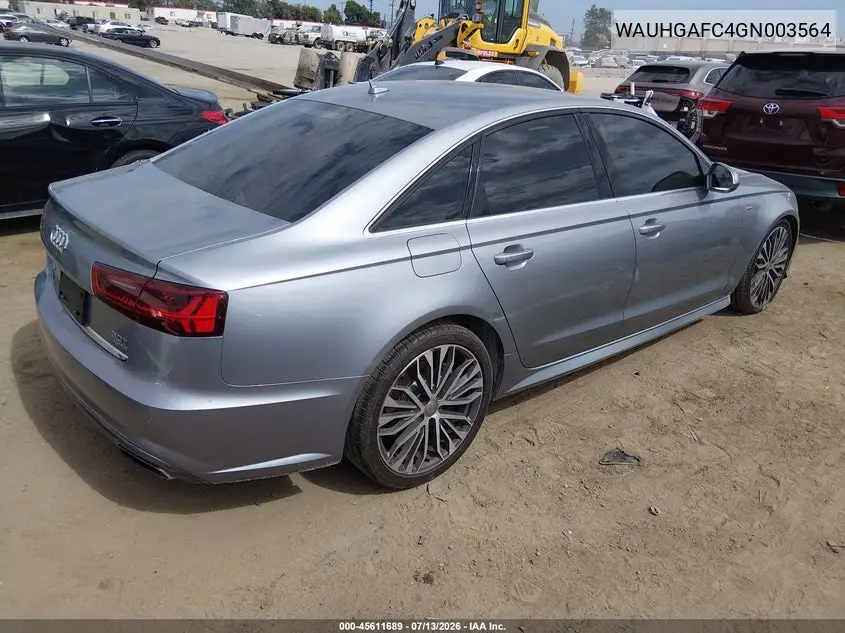 2016 Audi A6 3.0T Prestige VIN: WAUHGAFC4GN003564 Lot: 45611689