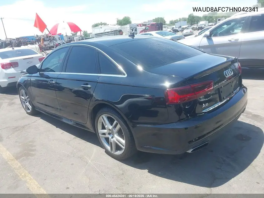 2017 Audi A6 Premium Plus VIN: WAUD8AFC7HN042341 Lot: 45424281