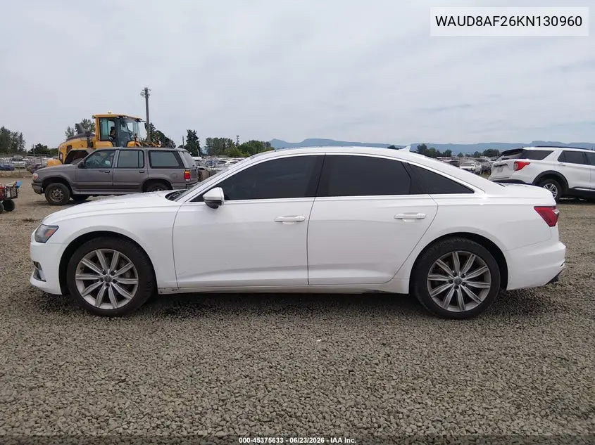 2019 Audi A6 45 Premium VIN: WAUD8AF26KN130960 Lot: 45375633