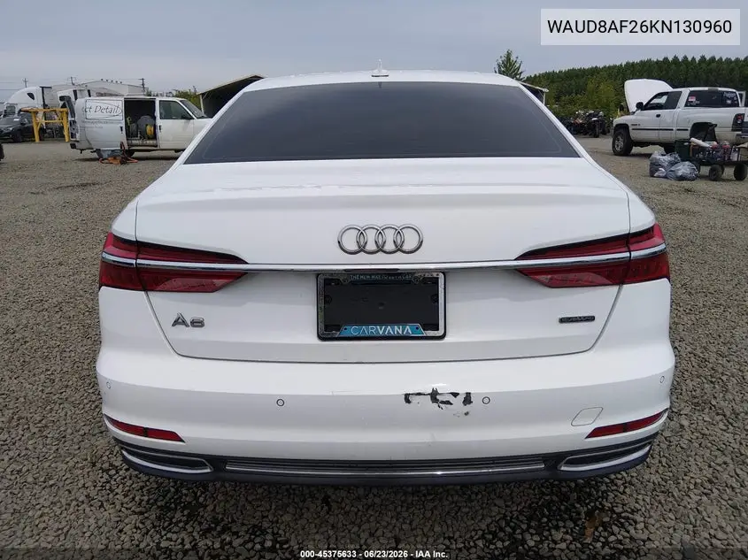 2019 Audi A6 45 Premium VIN: WAUD8AF26KN130960 Lot: 45375633