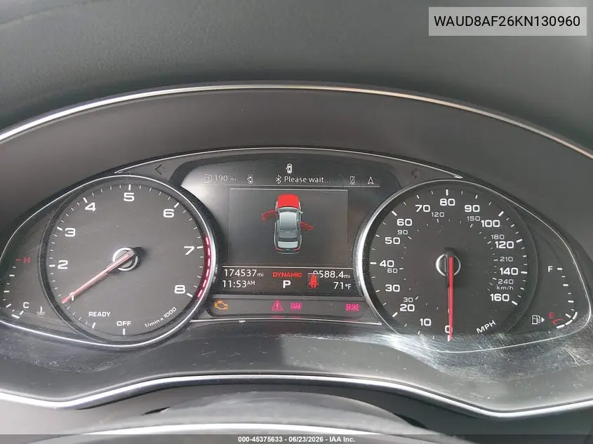 2019 Audi A6 45 Premium VIN: WAUD8AF26KN130960 Lot: 45375633