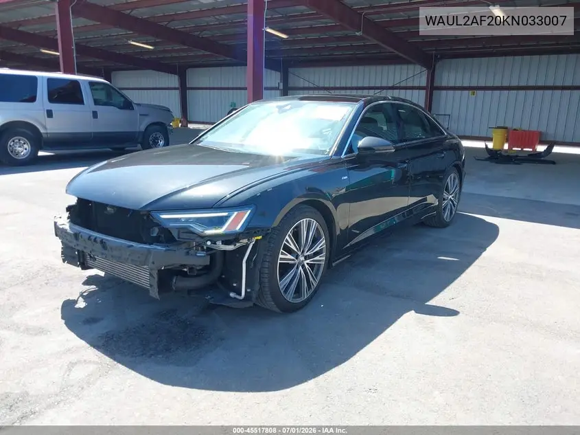 2019 Audi A6 55 Premium VIN: WAUL2AF20KN033007 Lot: 45517808