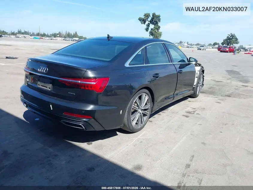 2019 Audi A6 55 Premium VIN: WAUL2AF20KN033007 Lot: 45517808