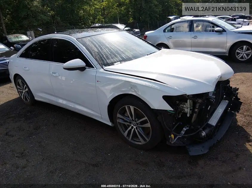 2019 Audi A6 55 Premium VIN: WAUL2AF21KN043139 Lot: 45580315