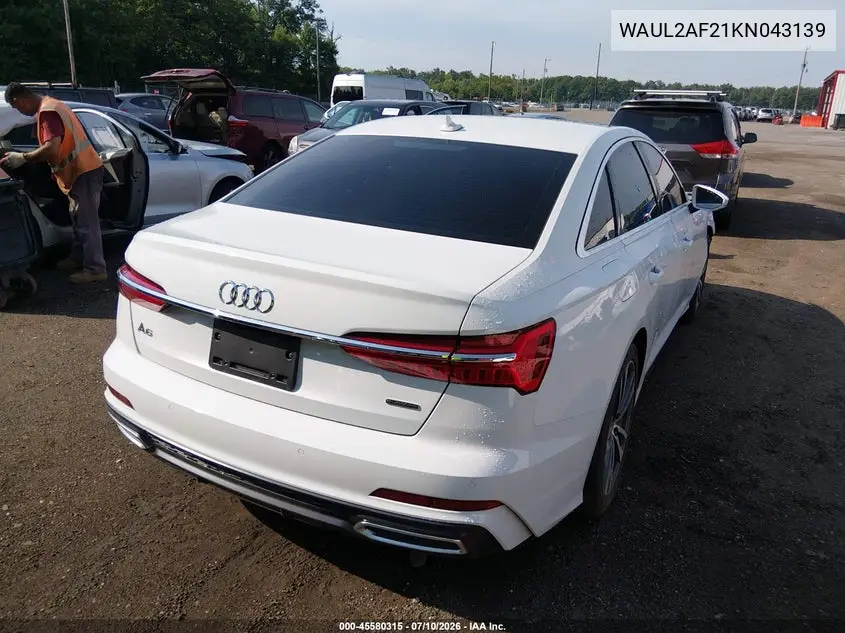 2019 Audi A6 55 Premium VIN: WAUL2AF21KN043139 Lot: 45580315