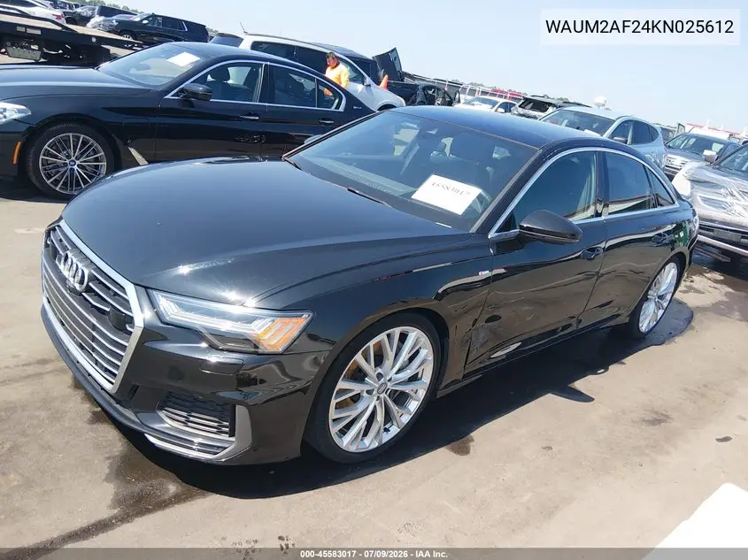 2019 Audi A6 55 Premium VIN: WAUM2AF24KN025612 Lot: 45583017