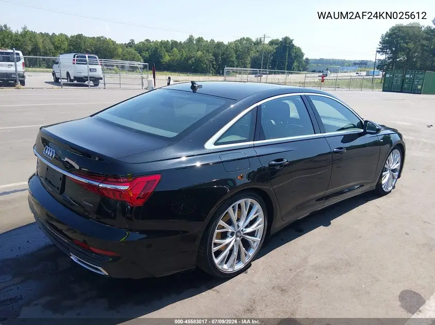 2019 Audi A6 55 Premium VIN: WAUM2AF24KN025612 Lot: 45583017
