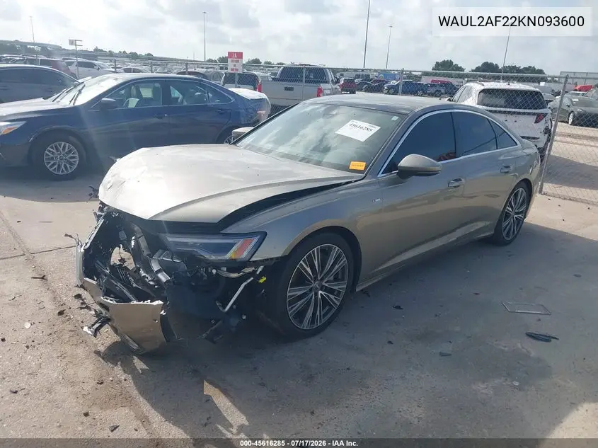 2019 Audi A6 55 Premium VIN: WAUL2AF22KN093600 Lot: 45616285