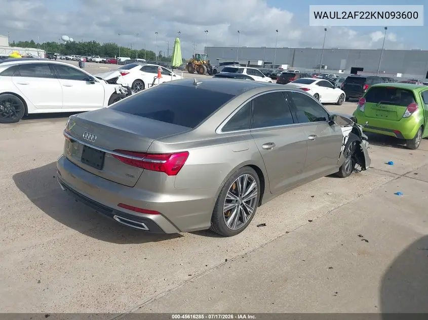 2019 Audi A6 55 Premium VIN: WAUL2AF22KN093600 Lot: 45616285