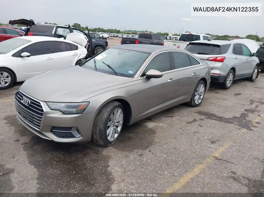 2019 Audi A6 45 Premium VIN: WAUD8AF24KN122355 Lot: 45631620