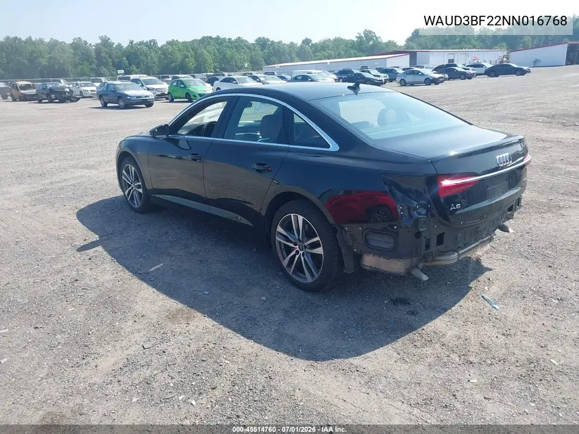 2022 Audi A6 Premium 45 Tfsi Quattro S Tronic VIN: WAUD3BF22NN016768 Lot: 45514760