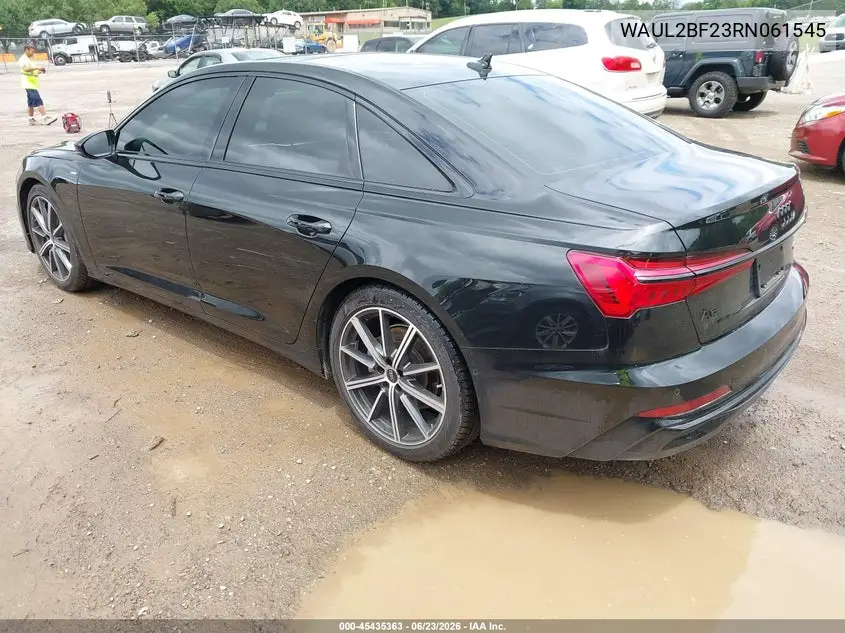 2024 Audi A6 Premium Plus 55 Tfsi Quattro S Tronic VIN: WAUL2BF23RN061545 Lot: 45435363