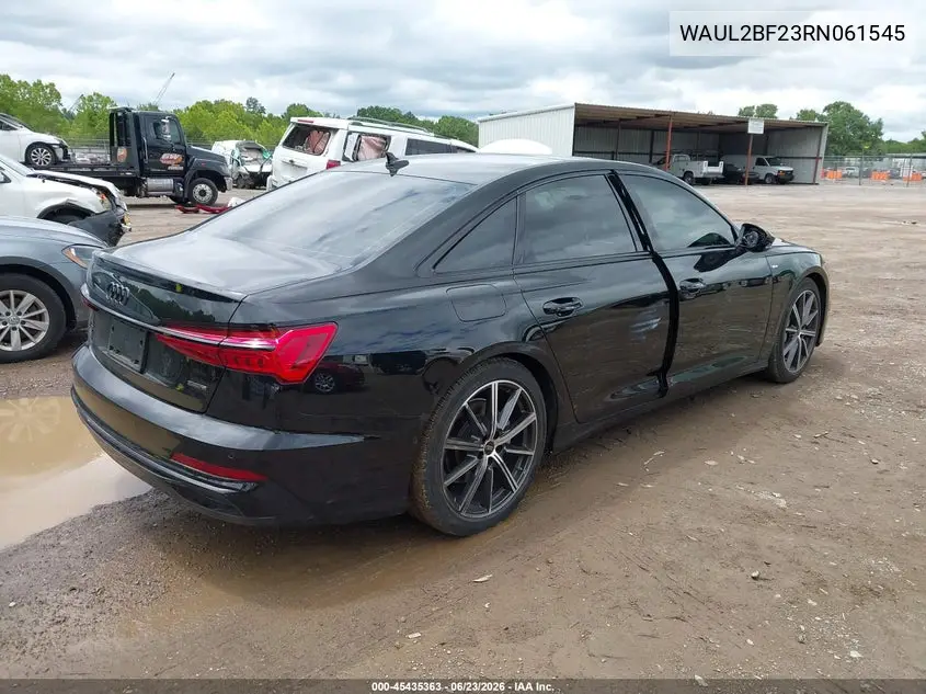 2024 Audi A6 Premium Plus 55 Tfsi Quattro S Tronic VIN: WAUL2BF23RN061545 Lot: 45435363