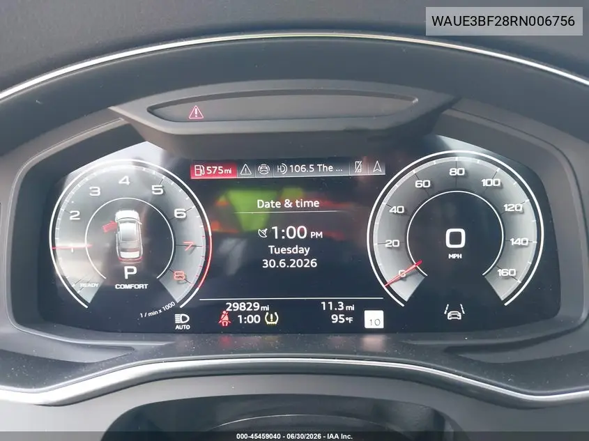 2024 Audi A6 Premium Plus 45 Tfsi Quattro S Tronic VIN: WAUE3BF28RN006756 Lot: 45459040