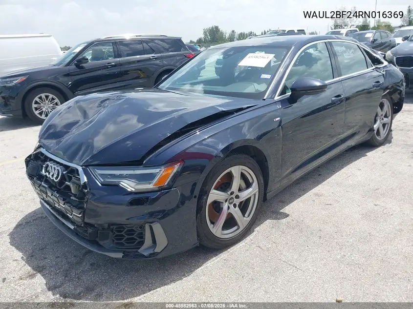 2024 Audi A6 Premium Plus 55 Tfsi Quattro S Tronic VIN: WAUL2BF24RN016369 Lot: 45582563