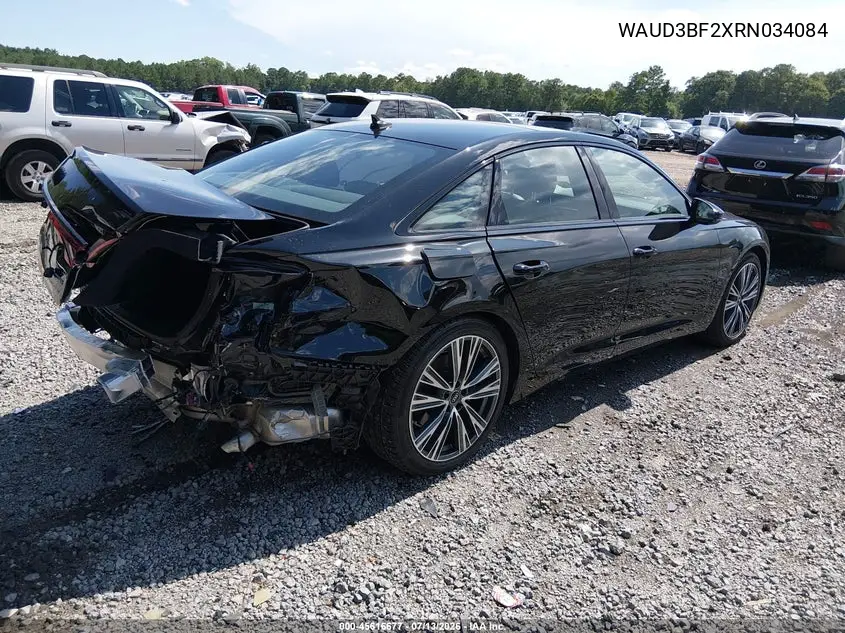 2024 Audi A6 Premium 45 Tfsi Quattro S Tronic VIN: WAUD3BF2XRN034084 Lot: 45616677