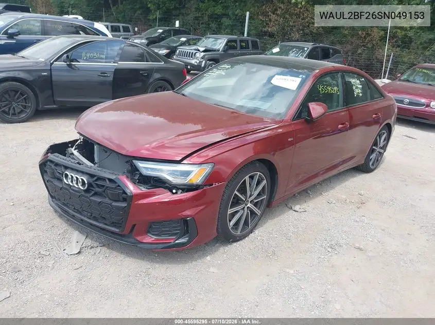 2025 Audi A6 Premium Plus 55 Tfsi Quattro S Tronic VIN: WAUL2BF26SN049153 Lot: 45595295
