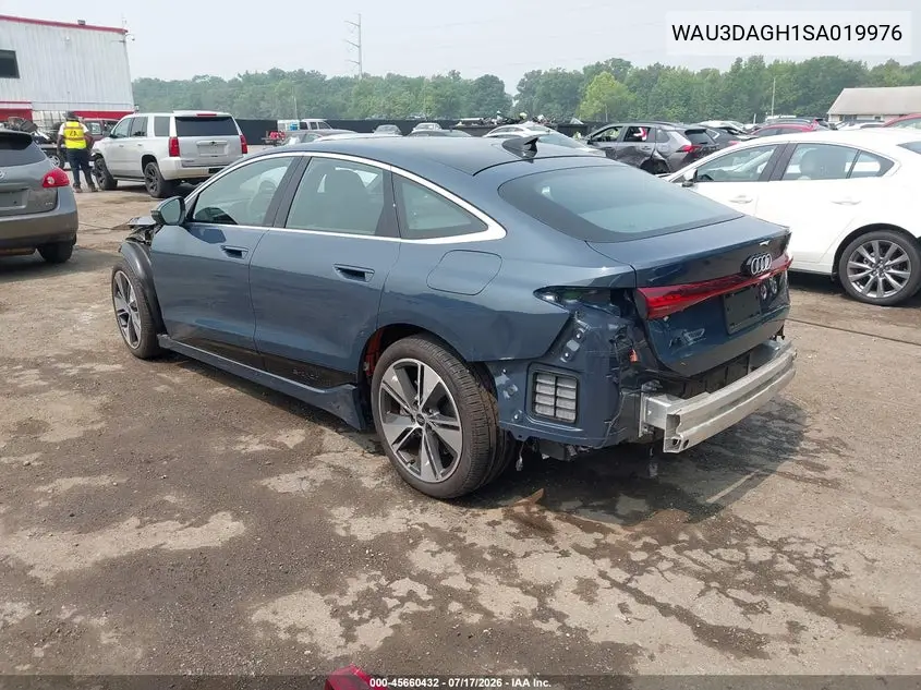 2025 Audi A6 E-Tron Prestige VIN: WAU3DAGH1SA019976 Lot: 45660432