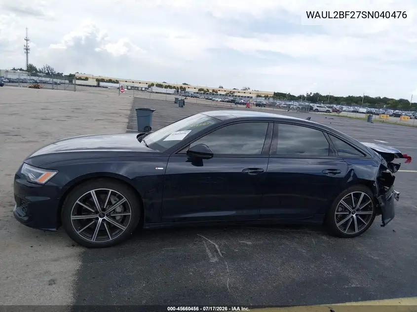 2025 Audi A6 Premium Plus 55 Tfsi Quattro S Tronic VIN: WAUL2BF27SN040476 Lot: 45660456