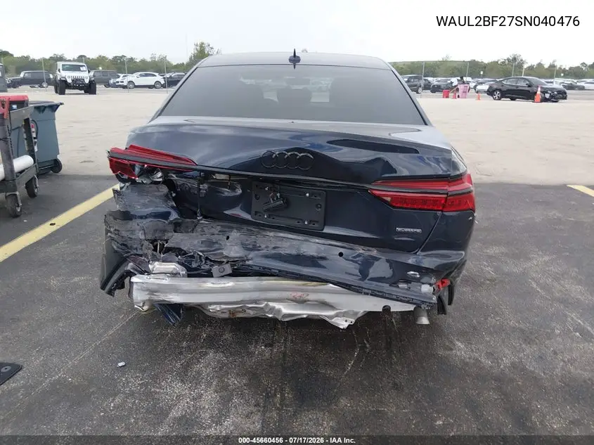 2025 Audi A6 Premium Plus 55 Tfsi Quattro S Tronic VIN: WAUL2BF27SN040476 Lot: 45660456