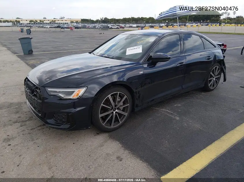 2025 Audi A6 Premium Plus 55 Tfsi Quattro S Tronic VIN: WAUL2BF27SN040476 Lot: 45660456