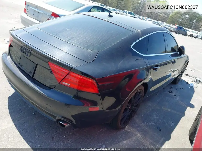 2012 Audi A7 Premium VIN: WAUSGAFC1CN002307 Lot: 44665413