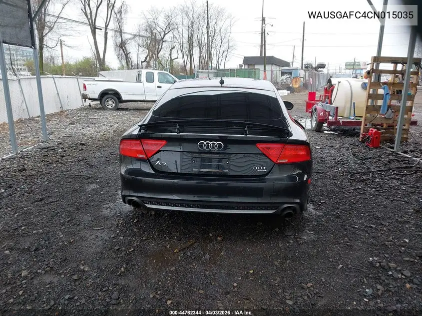 2012 Audi A7 Premium VIN: WAUSGAFC4CN015035 Lot: 44782344
