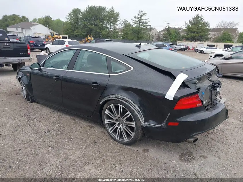 2012 Audi A7 Premium VIN: WAUYGAFC5CN051388 Lot: 45049292