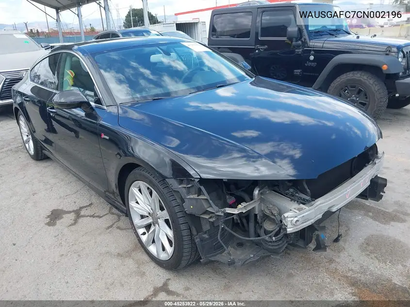 2012 Audi A7 Premium VIN: WAUSGAFC7CN002196 Lot: 45253922