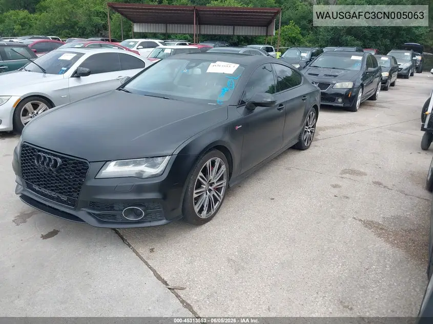 2012 Audi A7 3.0 Prestige VIN: WAUSGAFC3CN005063 Lot: 45313553