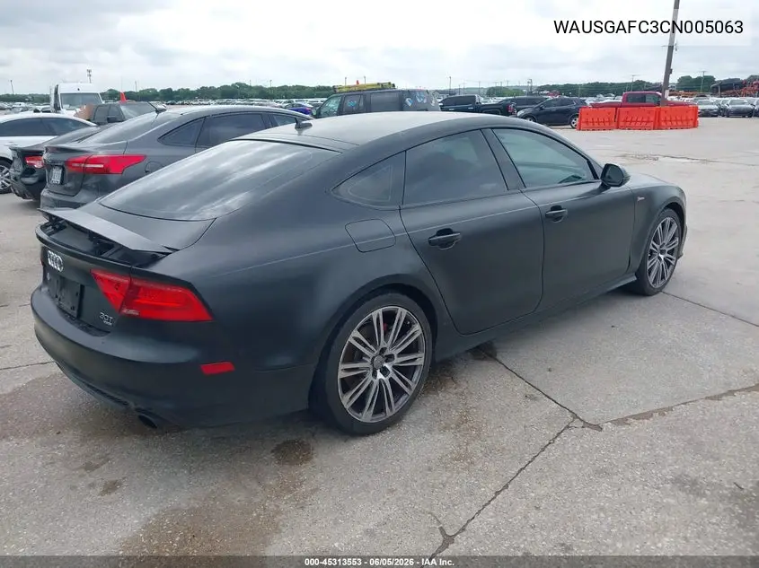2012 Audi A7 3.0 Prestige VIN: WAUSGAFC3CN005063 Lot: 45313553