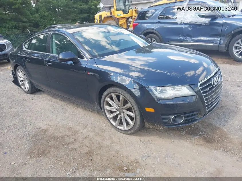 2012 Audi A7 Premium VIN: WAUSGAFC0CN003240 Lot: 45446887
