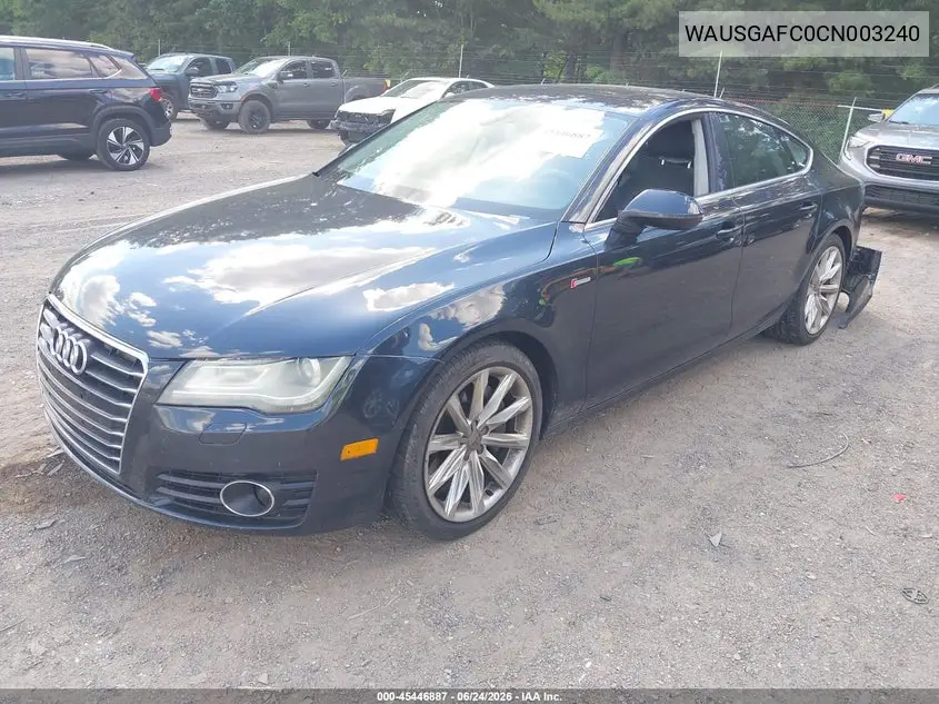 2012 Audi A7 Premium VIN: WAUSGAFC0CN003240 Lot: 45446887