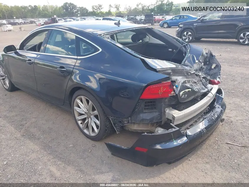 2012 Audi A7 Premium VIN: WAUSGAFC0CN003240 Lot: 45446887