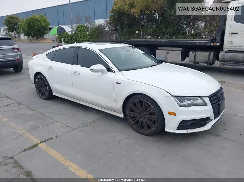 2012 Audi A7 3.0 Prestige VIN: WAUSGAFC4CN006402 Lot: 45480715