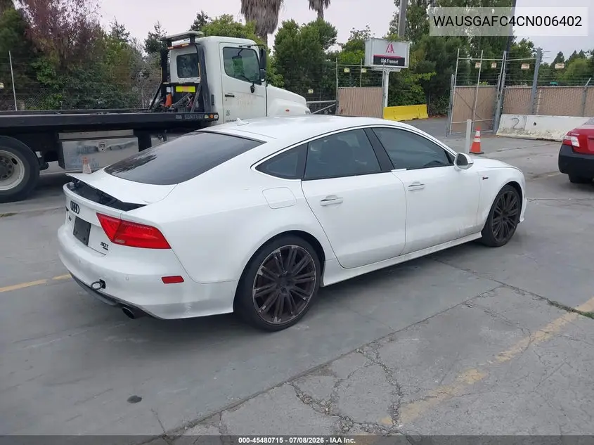 2012 Audi A7 3.0 Prestige VIN: WAUSGAFC4CN006402 Lot: 45480715
