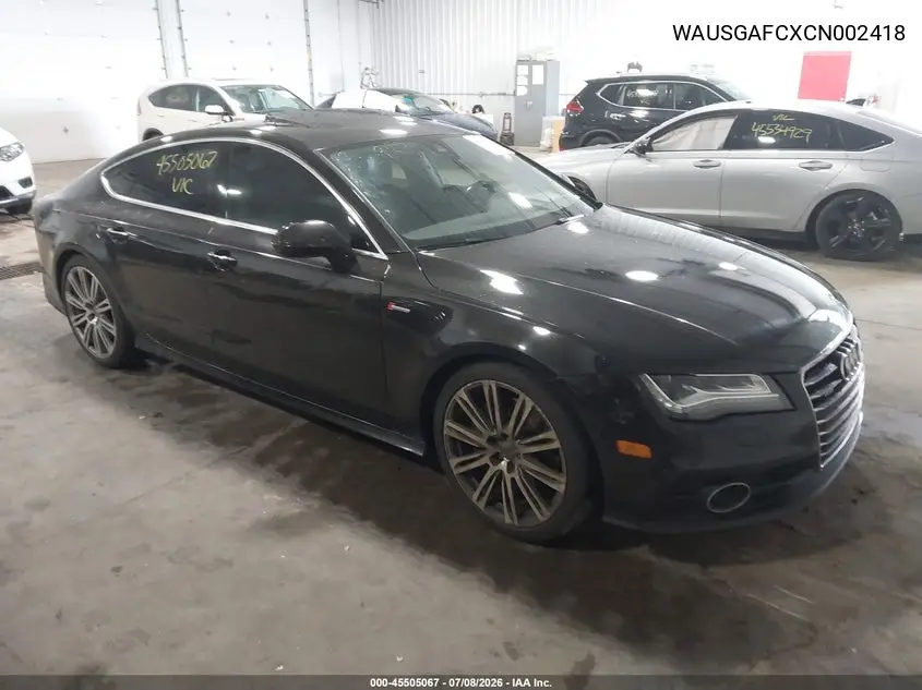 2012 Audi A7 3.0 Prestige VIN: WAUSGAFCXCN002418 Lot: 45505067