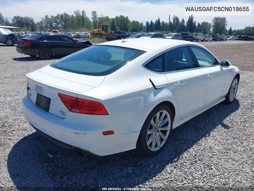 2012 Audi A7 3.0 Prestige VIN: WAUSGAFC5CN018655 Lot: 45545522